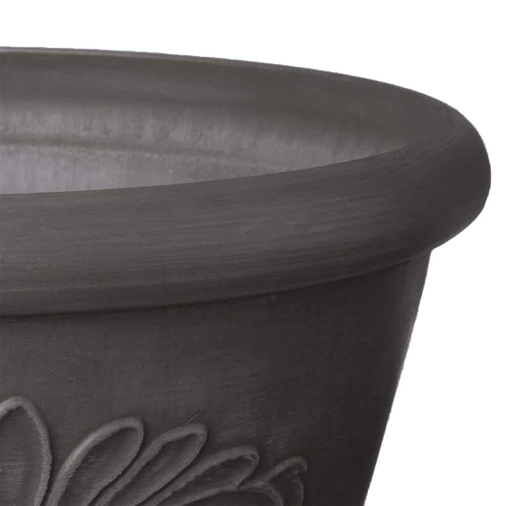 Eco-Friendly Dark Charcoal Bulb Pan Planter, 12"x5"