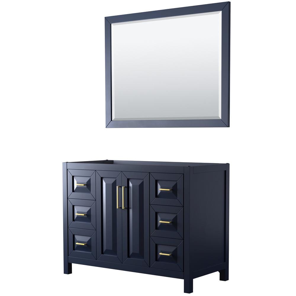 Wyndham Collection Daria 47 In. Single Bathroom Vanity Cabinet Only With 46 In. Mirror In Dark Blue-Wcv252548Sblcxsxxm46 - The Home Depot