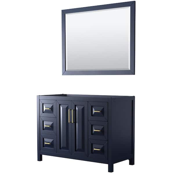 Wyndham Collection Daria 47 in. Single Bathroom Vanity Cabinet Only with 46 in. Mirror in Dark Blue