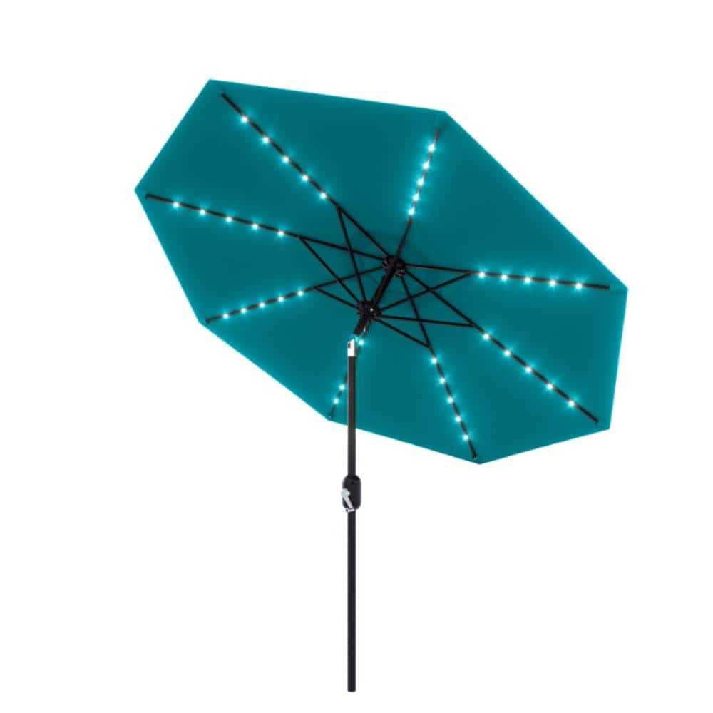 10 ft Round Polyester Solar LED Market Patio Umbrella with Crank Lift Push Button Tilt 8 Steel Ribs 10 Pack price history on PriceWatchPro