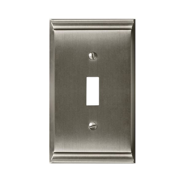 Amerock Nickel 1-Gang Toggle Wall Plate (1-Pack)