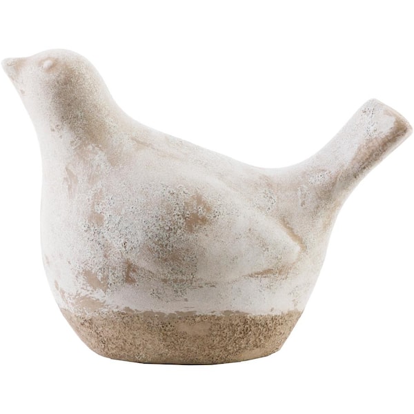 Livabliss Lydole 8.66 in. x 6.3 in. Decorative Bird Sculpture in Taupe
