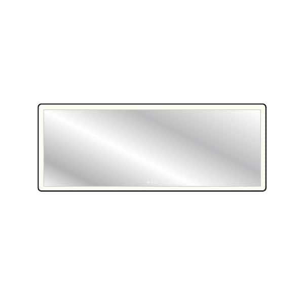 M22 Series 84 in. W x 32 in. H Rectangular Framed with Tri Color Wall Mount LED Bathroom Vanity Mirror in Black