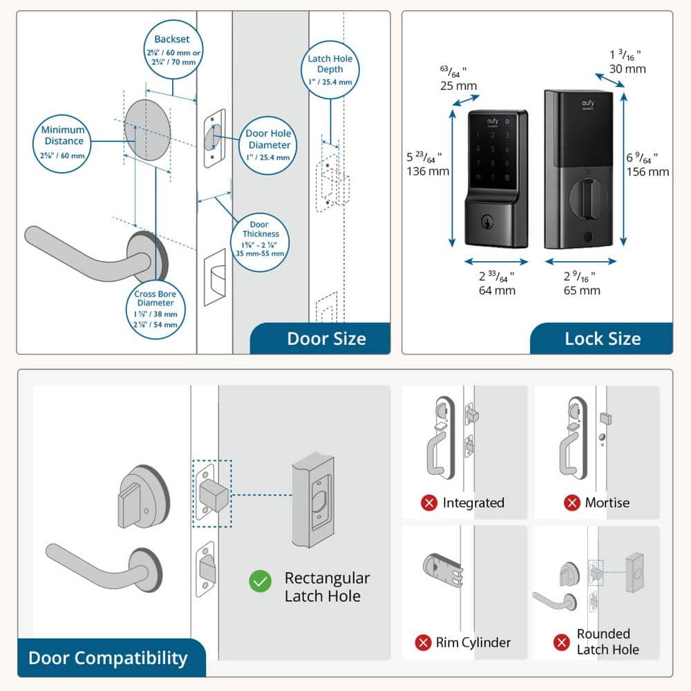 Black Smart Wi-Fi Deadbolt with Touchscreen Keypad