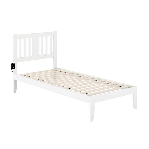 AFI Tahoe Twin Extra Long Bed with USB Turbo Charger in White
