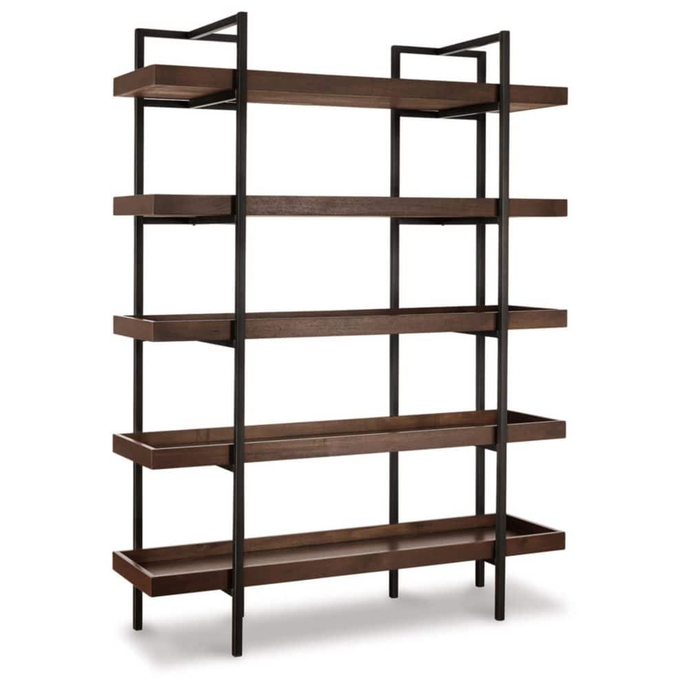 Starmore Industrial Brown Acacia and Steel Bookcase