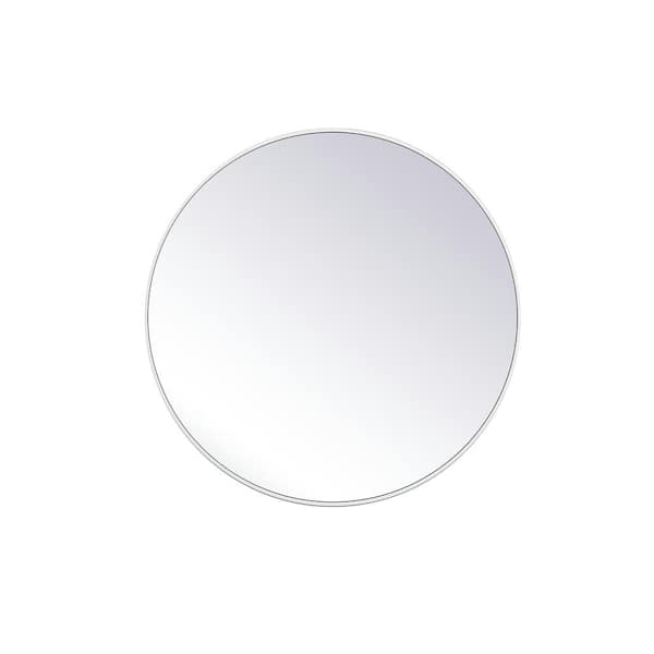 Unbranded Medium Round White Modern Mirror (39 in. H x 39 in. W)