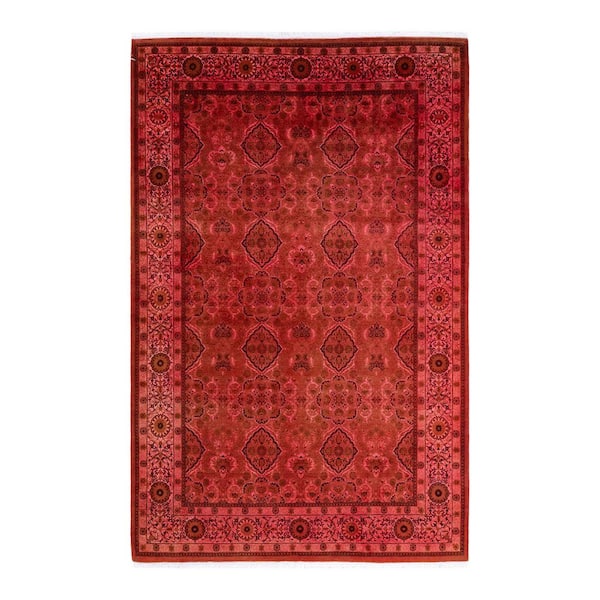 Overdyed Brown 6 ft 2 in x 9 ft 6 in Wool Indoor Area Rug