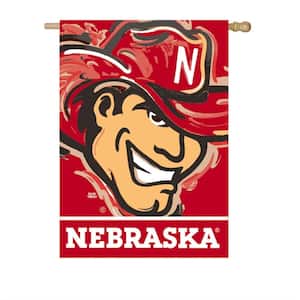 29 in. x 43 in. University of Nebraska Justin Patten Artwork Mascot House Flag