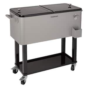 80 qt. Outdoor, Dual Sided Lid, 4-Wheeled Cooler Cart