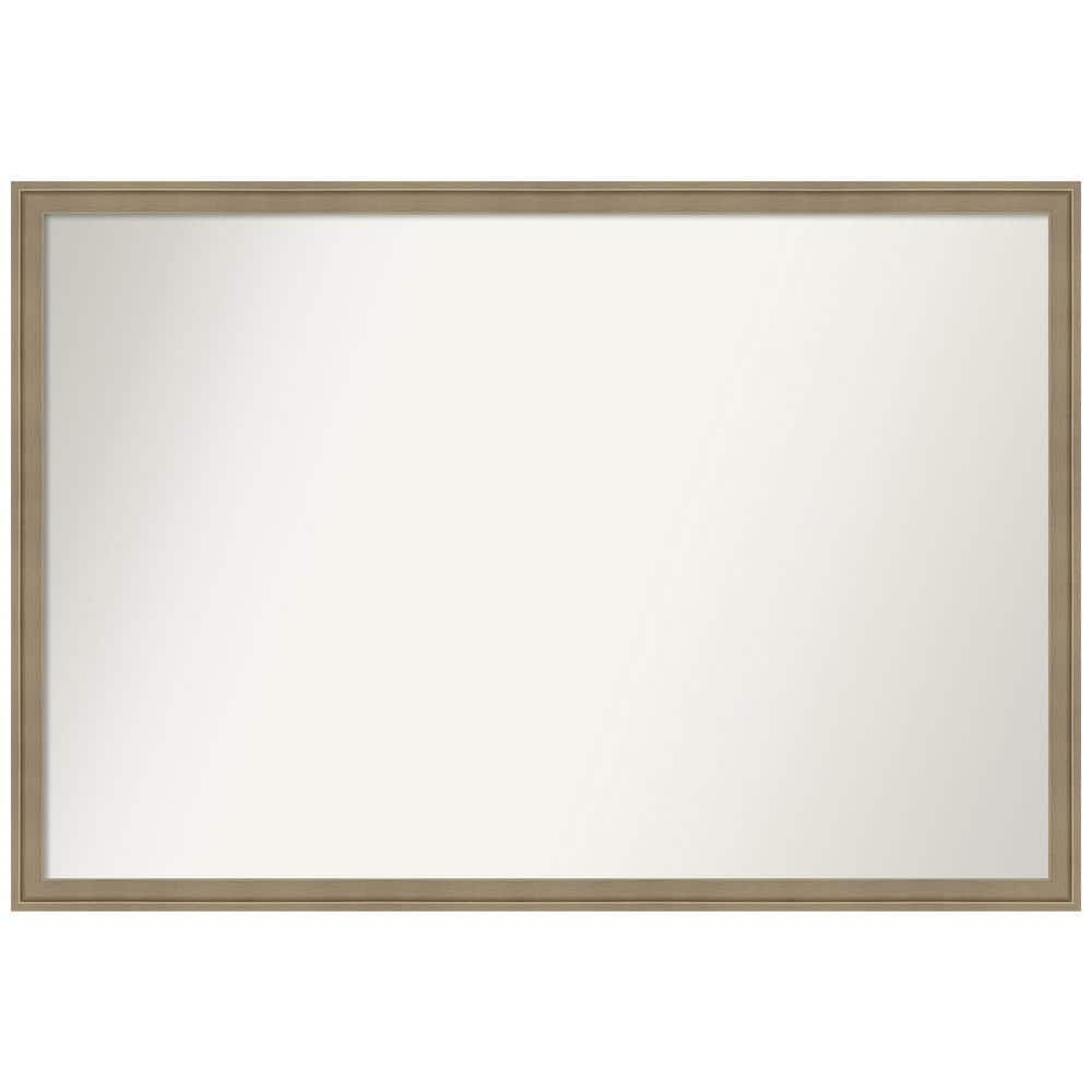 Florence Light Brown 37.75 in. W x 25.75 in. H Non-Beveled Casual Rectangle Framed Bathroom Wall Mirror in Brown -  Amanti Art, A38868100348