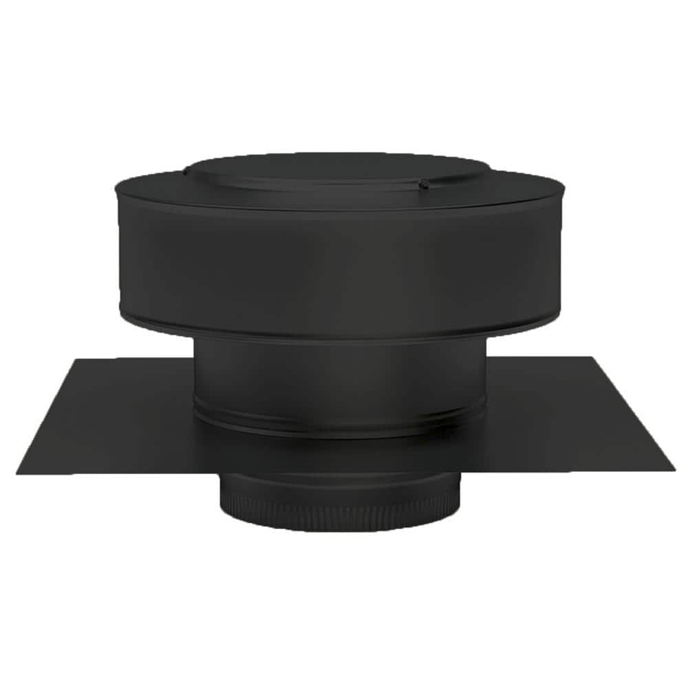 5 in. D Aluminum Round Back Static Roof Jack in Black with 2 in. Collar and