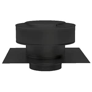 5 in. D Aluminum Round Back Static Roof Jack in Black with 2 in. Collar and 2 in. Tail Pipe