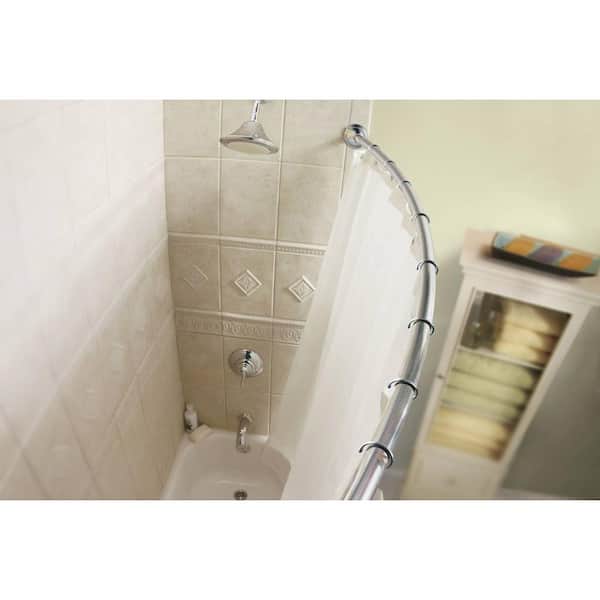 60 in. Decorative Curved Shower Rod in Chrome