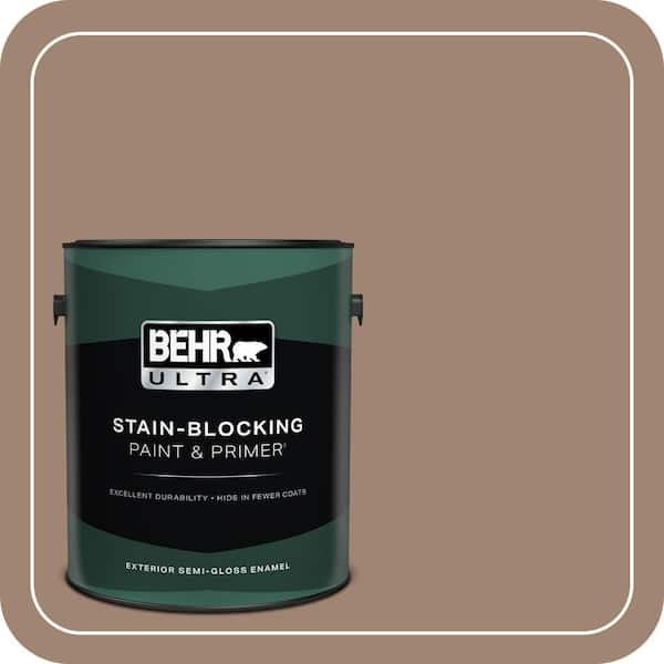 BEHR ULTRA 1 gal. #ICC-71 Warm Nutmeg Semi-Gloss Enamel Exterior Paint & Primer