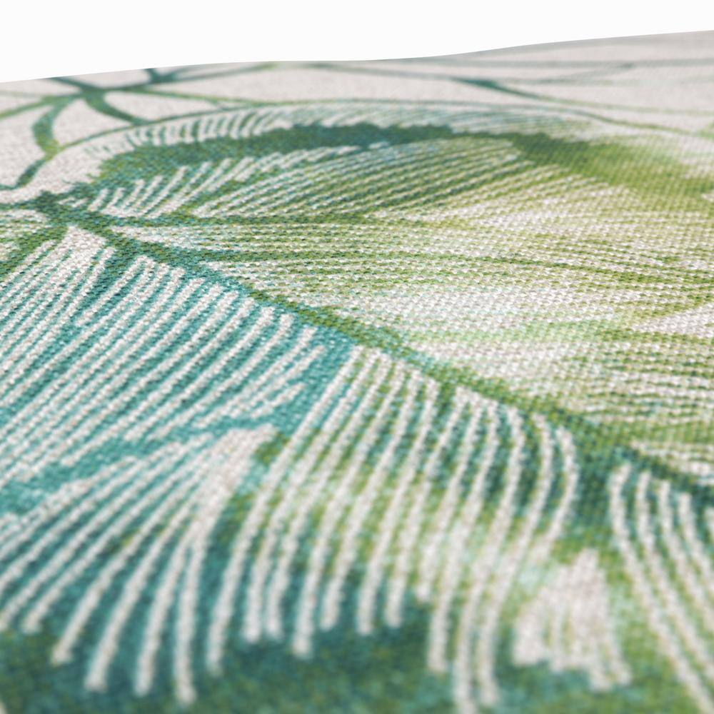 Green and Blue Tropical Leaf Print Outdoor Chair Pads Set