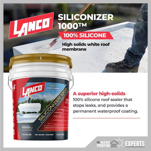 Siliconizer 1000 5 gal. 100% Silicone White Roof Sealer