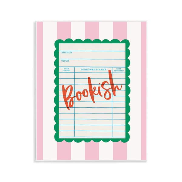 Bookish Reader Library Card by Nadia Hassan Unframed Typography Graphic Art Print 14 in. x 11 in.