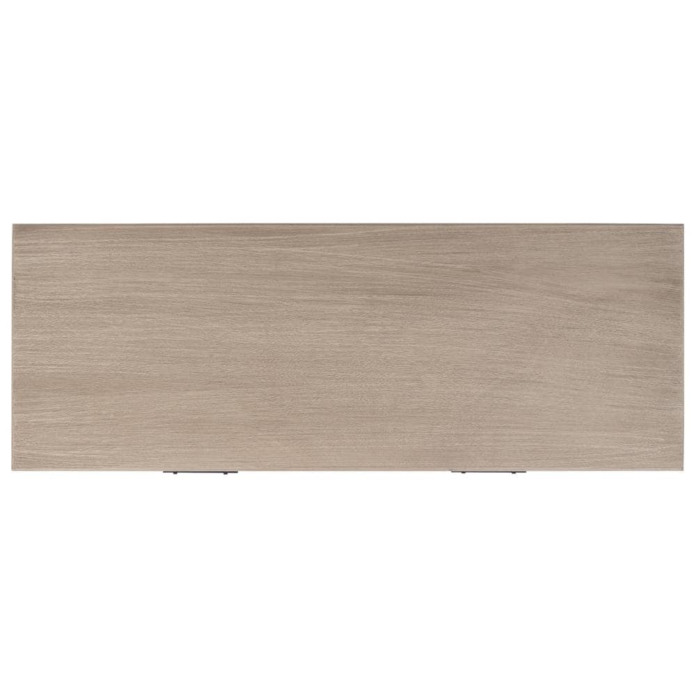 Peyton 40'' Off-White and Brown Wood Console Table with Storage