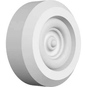 1 in. x 3 in. x 3 in. PVC Standard Grayson Bullseye Rosette with Beveled Edge Moulding