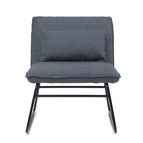 Grey Fabric Big Pillow Accent Chair