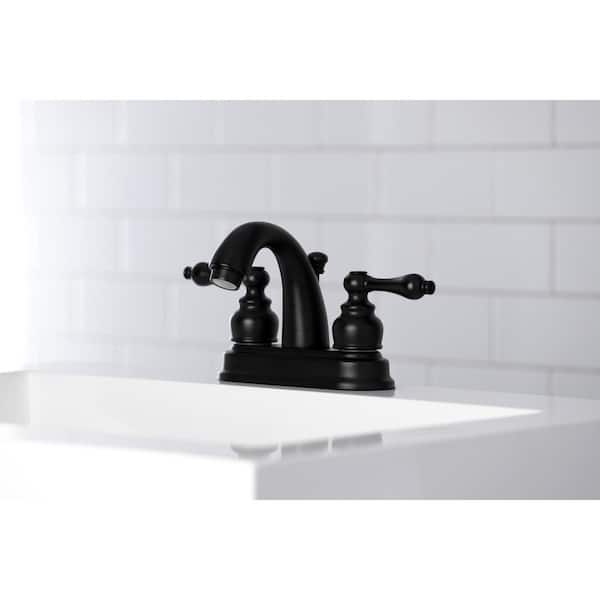Restoration 4 in. Centerset 2-Handle Bathroom Faucet in Matte Black