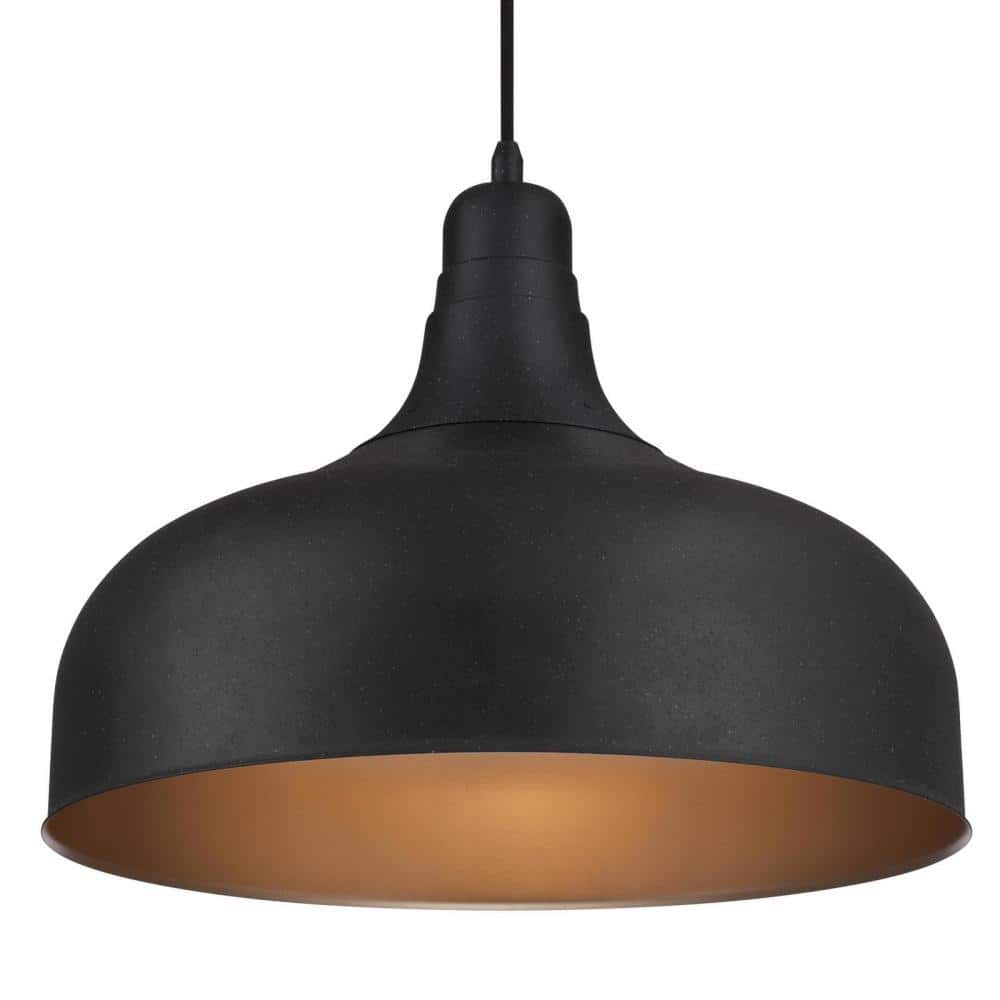 Bronze Mini Pendant with Textured Glass Shade