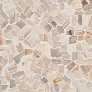 Dixiewood Tumbled Brown 11.81 in. x 11.81 in. Marble Floor and Wall Mosaic Tile (0.96 sq. ft./Each)