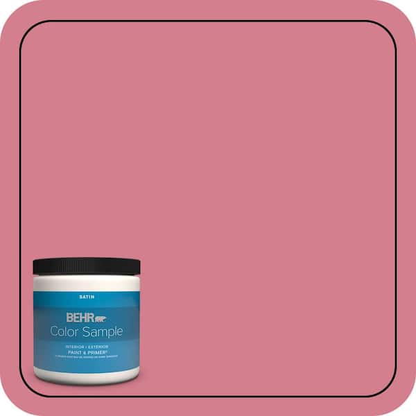 BEHR PREMIUM PLUS 8 oz. #P140-4 I Pink I Can Satin Enamel Interior/Exterior Paint & Primer Color Sample