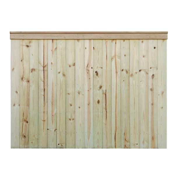 6 ft. x 8 ft. Pressure-Treated Pine Capped Stockade Fence Panel
