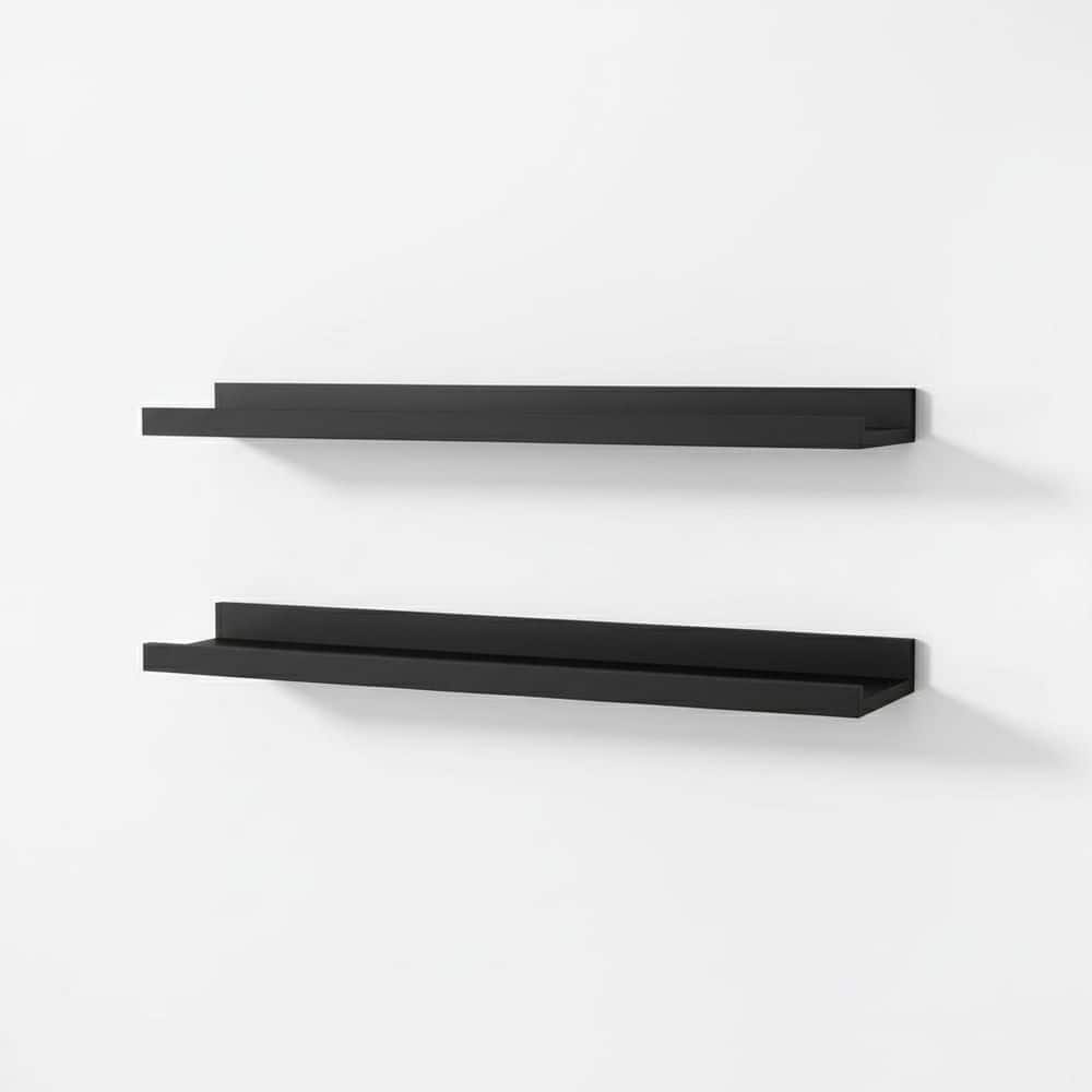 24 in. W x 4.7 in. D Black Floating Shelves Set of 2 Decorative