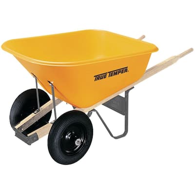 true temper poly wheelbarrow with dual wheels