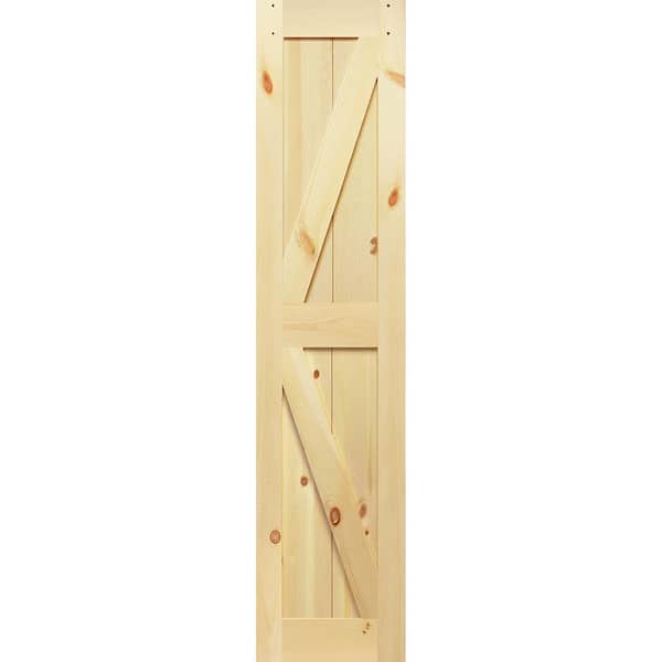 Kimberly Bay 18 in. x 84 in. Solid Pine Unfinished Wood K-Rail Barn Door Slab
