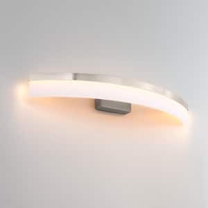 26.6 in. 4-Light Curved Brushed Nickel Modern/Contemporary LED Bathroom Vanity Light Bar