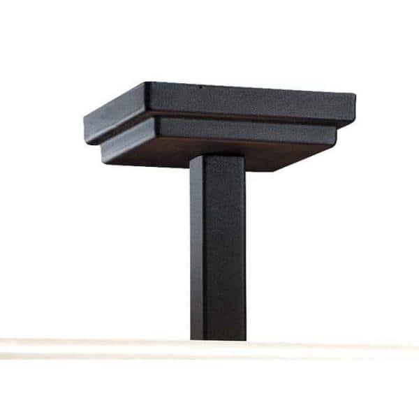 Modern Black Dual-Bulb Semi-Flush Mount with Lamina Blanca Glass