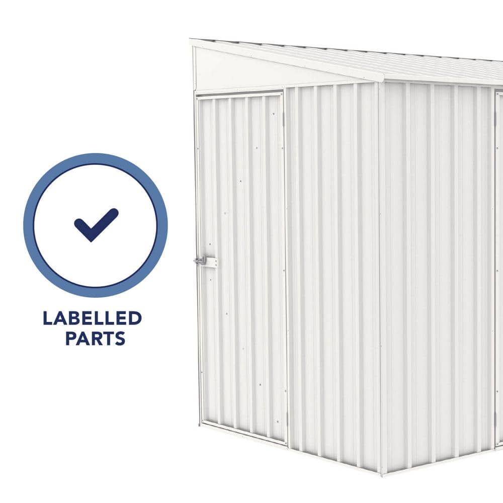 Durango 10' x 5' White Galvanized Steel Bike Shed