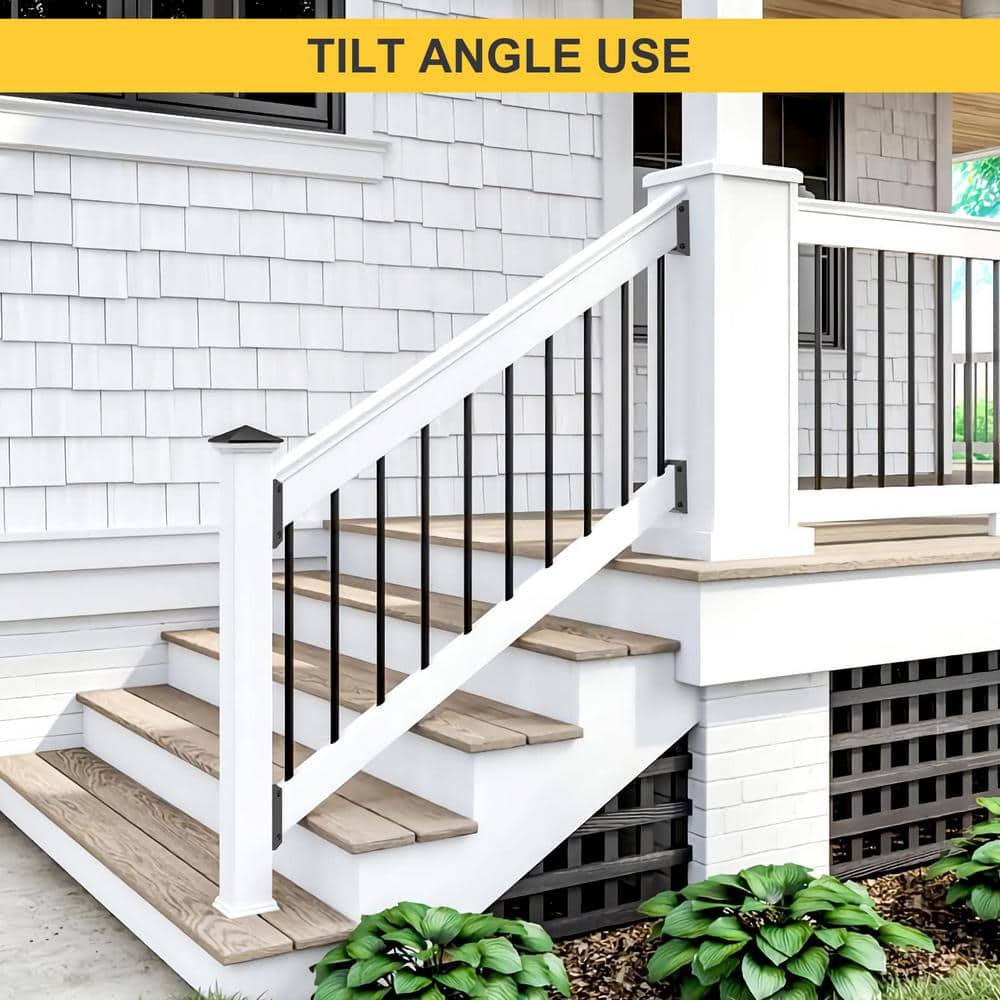 Black Nylon Deck Railing Bracket Connectors with Stainless Steel Screws