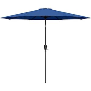 8.3 ft. Steel Market Patio Umbrella in Blue