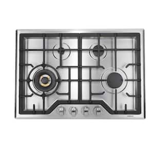 30 in. Gas Cooktop in Stainless Steel with 4 Burners including 20,000 BTU Burner
