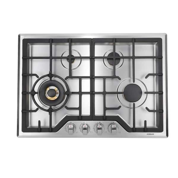 Skat trompet Æble ROBAM 30 in. Gas Cooktop in Stainless Steel with 4 Burners including 20,000  BTU Burner ROBAM-G413 - The Home Depot