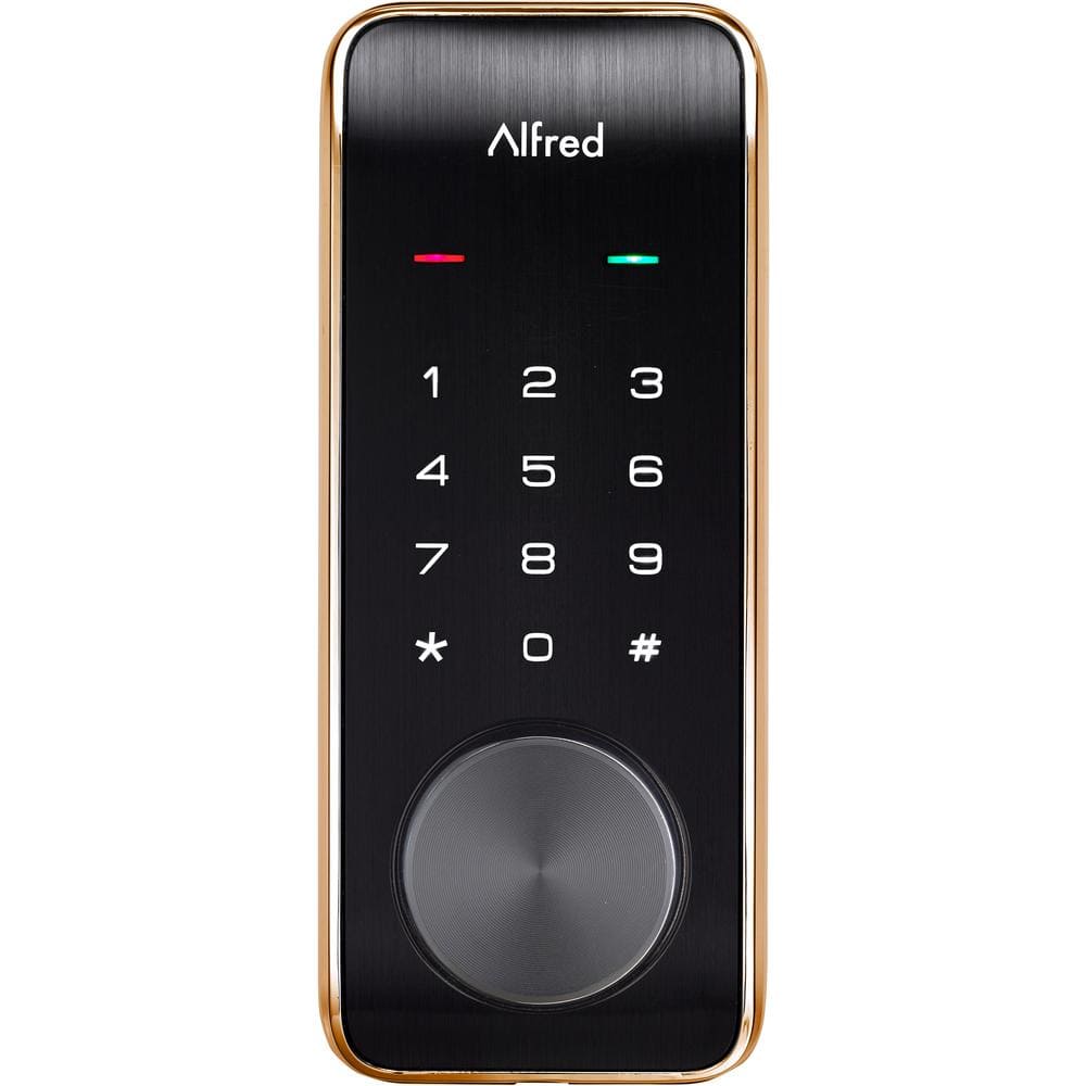 Alfred DB2-B Gold Smart Single Cylinder Electronic Deadbolt Lock with Key Override