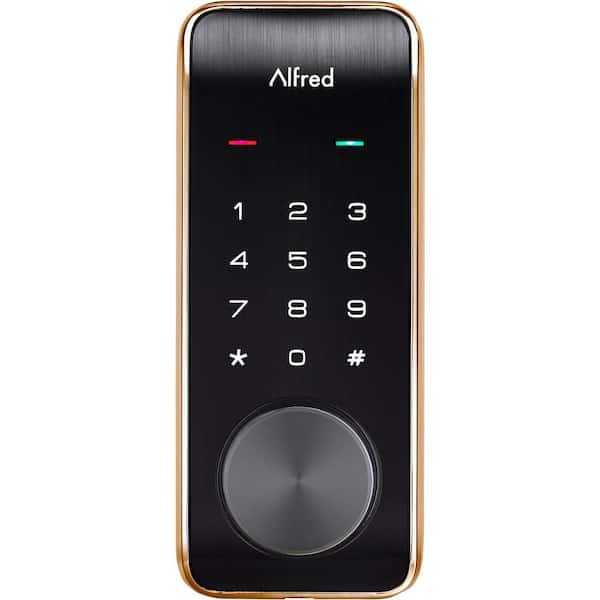 Alfred DB2-B Gold Smart Single Cylinder Electronic Deadbolt Lock with Key Override