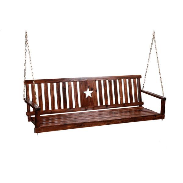 Leigh Country Char-log 5 ft. Patio Swing with Star