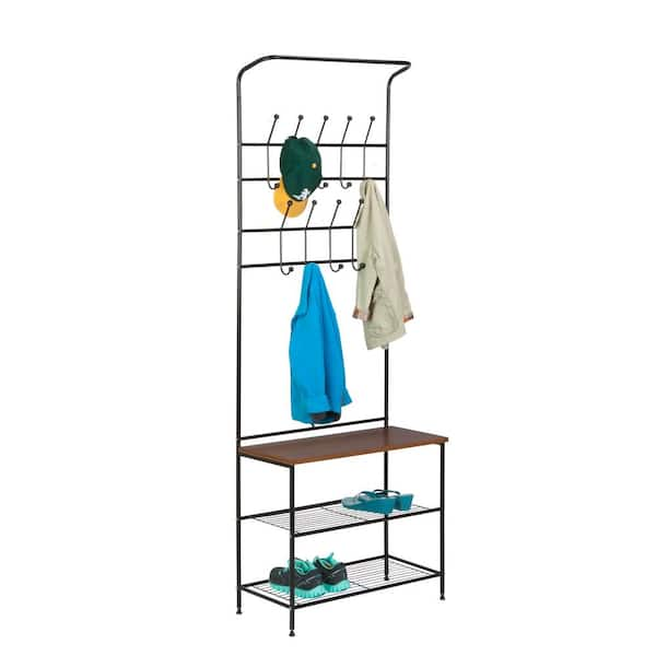 shoe rack coat hanger combo