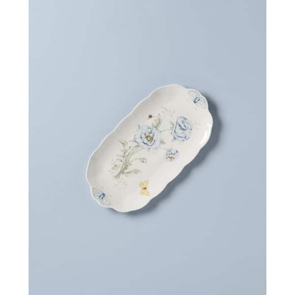 Butterfly Meadow 14.75 in. L x 9 in. W Porcelain Multi Color Oblong Sandwich Tray