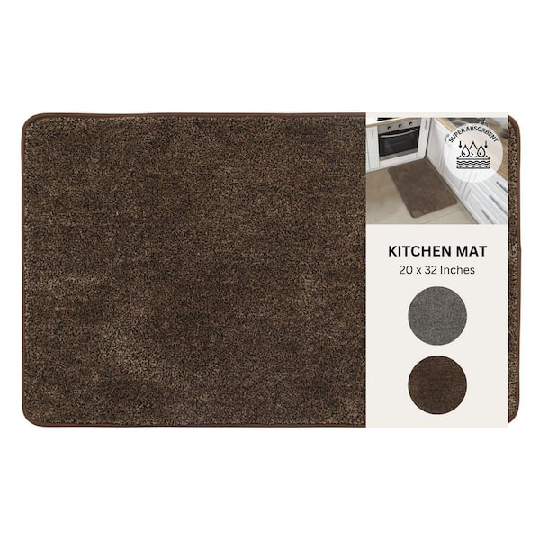 Speckled 32 in. x 20 in. Polyester Indoor Kitchen Mat Chocolate/Caramel