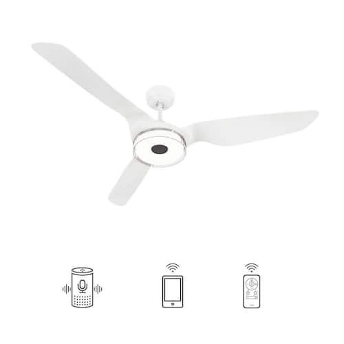 Finley 60 Dimmable LED Indoor White Smart Ceiling Fan, Light - Main Image