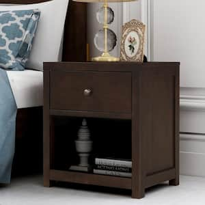 Mid Century 2 Drawer Nightstand with Metal Legs, Velvet Finish and Handles for Bedroom,Beige