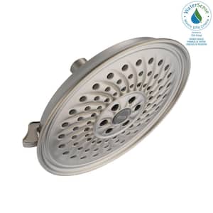 3-Spray Patterns 1.75 GPM 8.25 in. Wall Mount Fixed Shower Head with H2Okinetic in Stainless