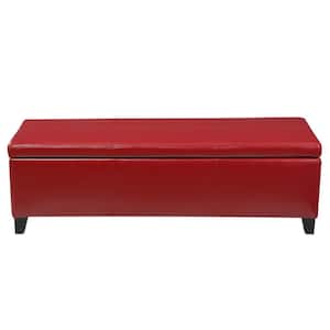 Glouster Red Faux Leather Storage Bench